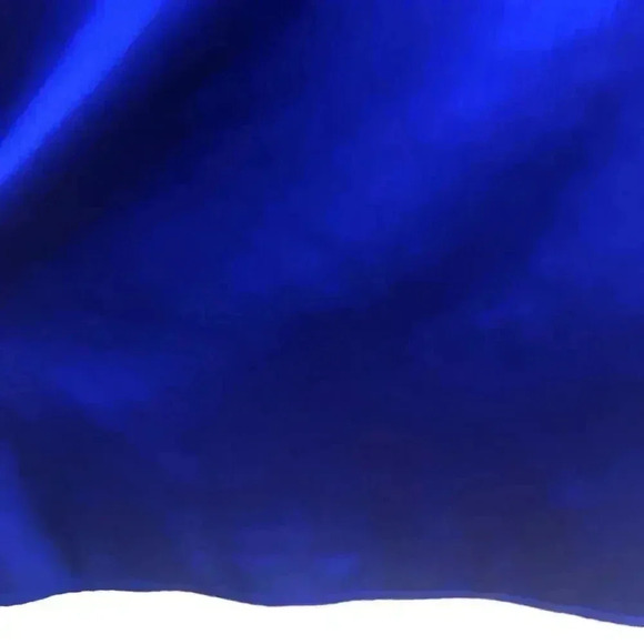 Aqua Electric Blue Satin Mini Dress Formal Cocktail Prom Women's Size M - Picture 4 of 10